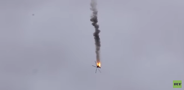 مصدر عسكري: سقوط مروحية بصاروخ معاد فوق منطقة النيرب بادلب  ومصرع طاقمها