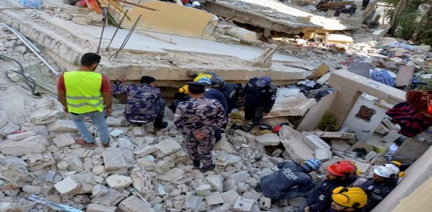 ارتفاع عدد ضحايا انهيار مبنى سكني في عمان