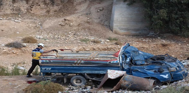 ضحايا بحوادث سير في مناطق بادلب وحلب 