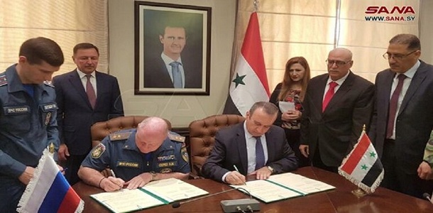 سوريا وروسيا توقعان مذكرة تعاون في مجال الإطفاء والدفاع المدني
